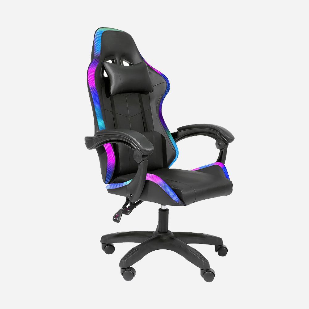 Ergonomic Racing-Style Gaming Chair with Lumbar Support & RGB Lighting